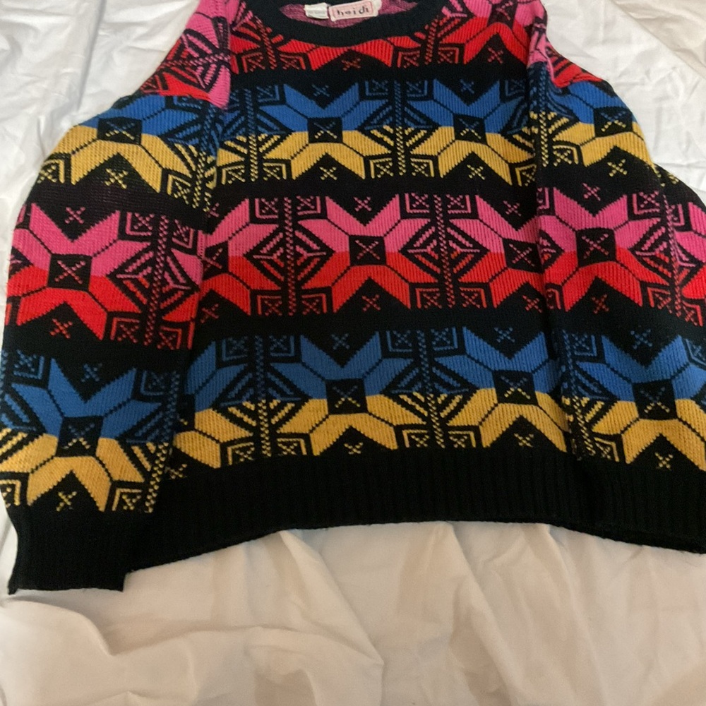 VTG Heidi Colorful Geometric Pattern Sweater Size L